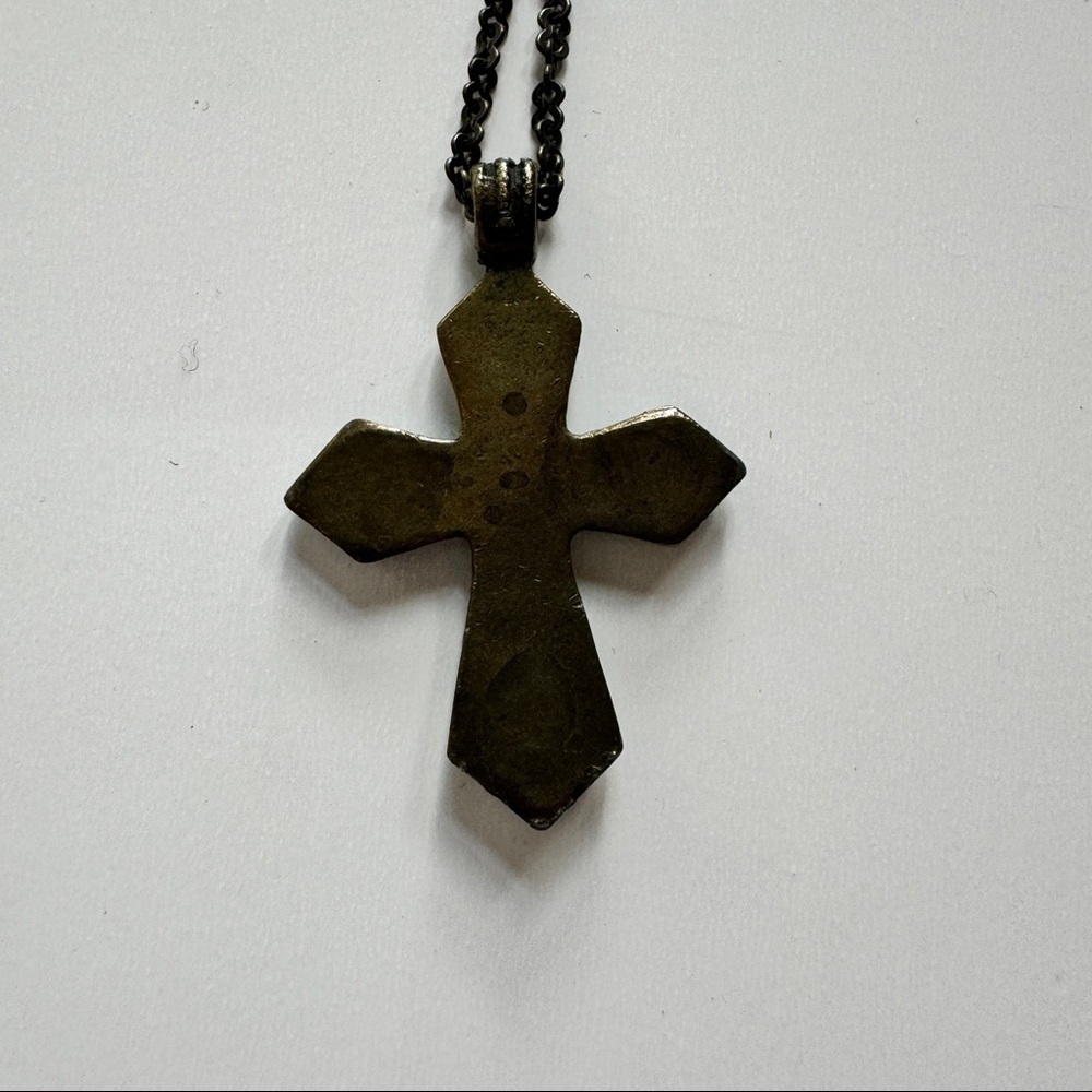 Beaded Cross Necklace in Turquoise - Picture 4 of 7